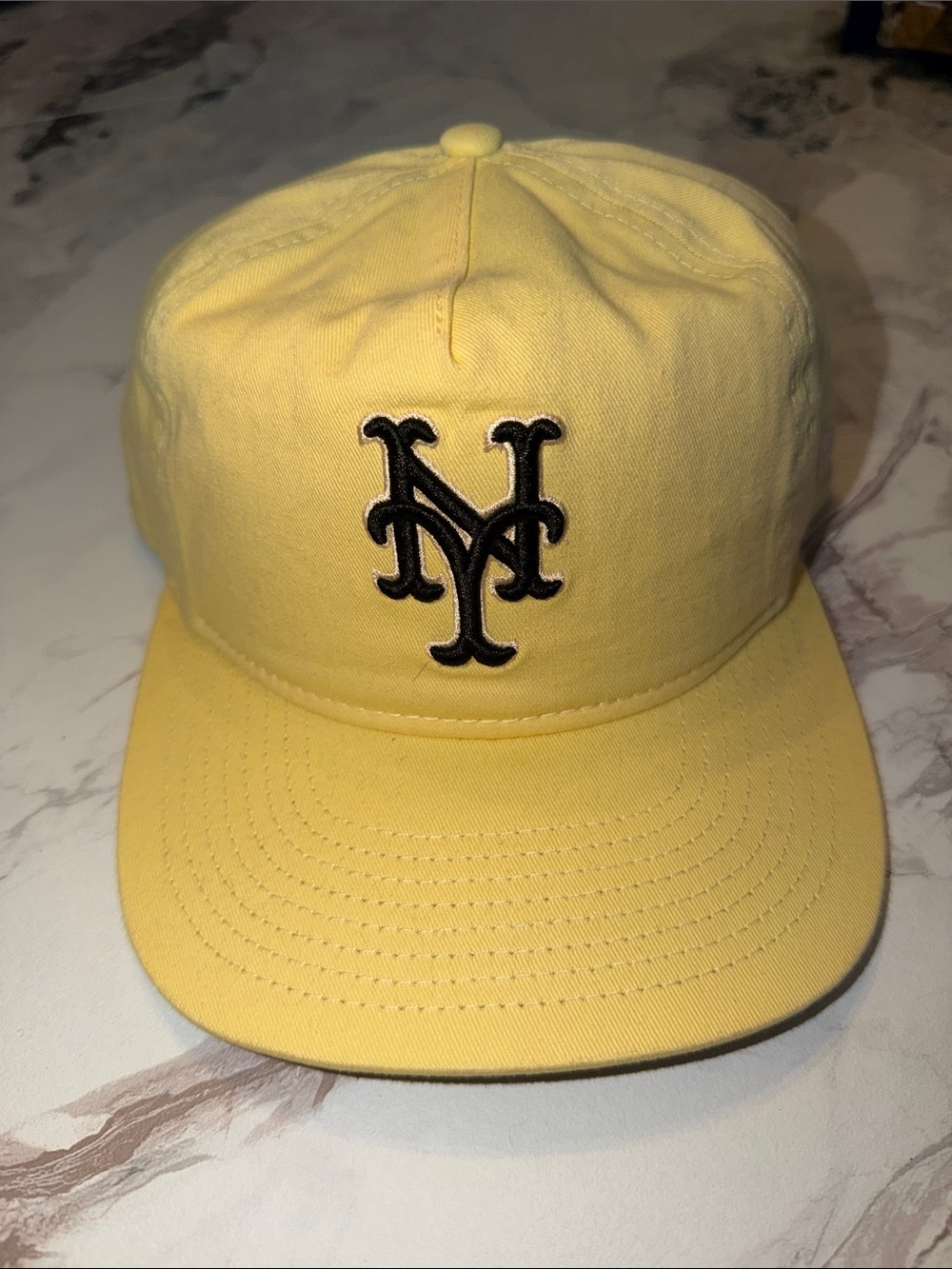 New Era Yellow Baseball Cap with Black NY Logo